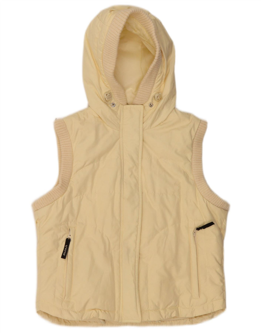 Playlife Chaleco acolchado con capucha para mujer UK 44 Poliéster amarillo medio