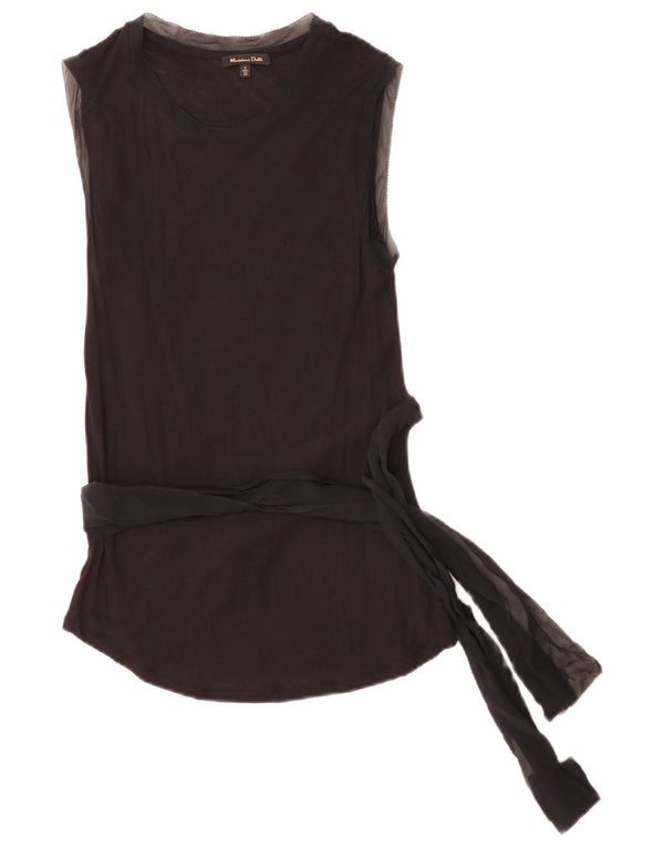 Massimo Dutti Blusa Sin Mangas para Mujer Top UK 10 Small Negro