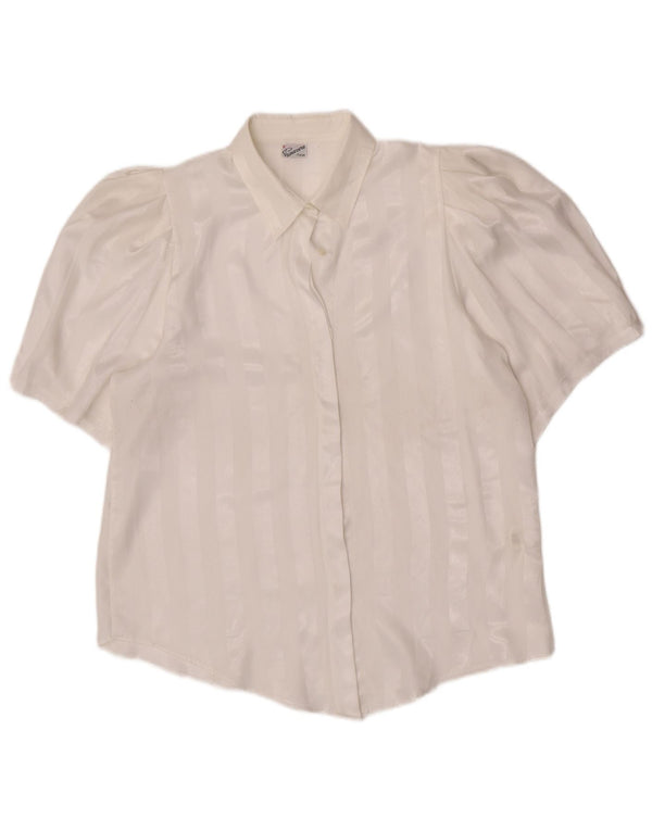 Primavera Firenze Blusa transparente para mujer UK 46 Large White Stripes