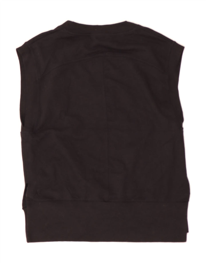 ATHLETA Womens Sleeveless Sweatshirt Jumper UK 14 Medium Black Cotton Vintage Athleta and Second-Hand Athleta from Messina Hembry 