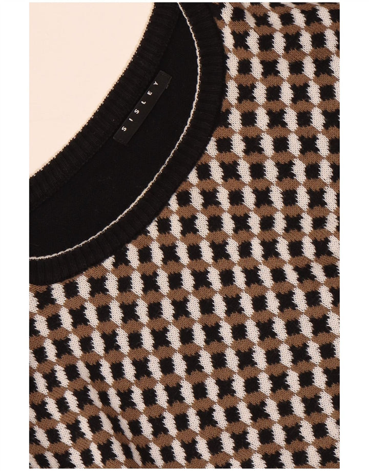 SISLEY Jersey con cuello redondo para hombre, talla grande, color negro