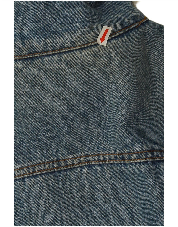 Carrera Chaqueta vaquera Sherpa para hombre UK 38 Poliéster azul medio