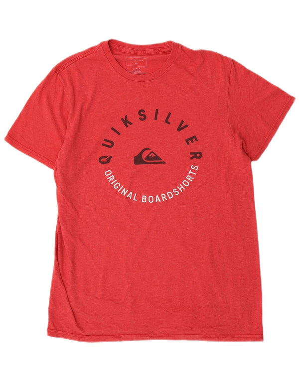 Quiksilver Camiseta gráfica de corte regular para hombre Top de algodón rojo mediano