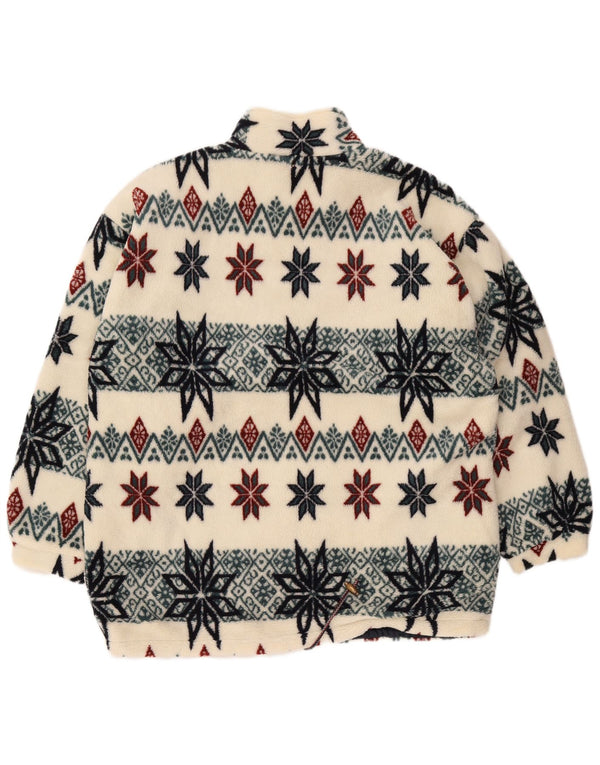 Vintage hombres chaqueta de lana Reino Unido 40 grande blanco Fair Isle poliéster