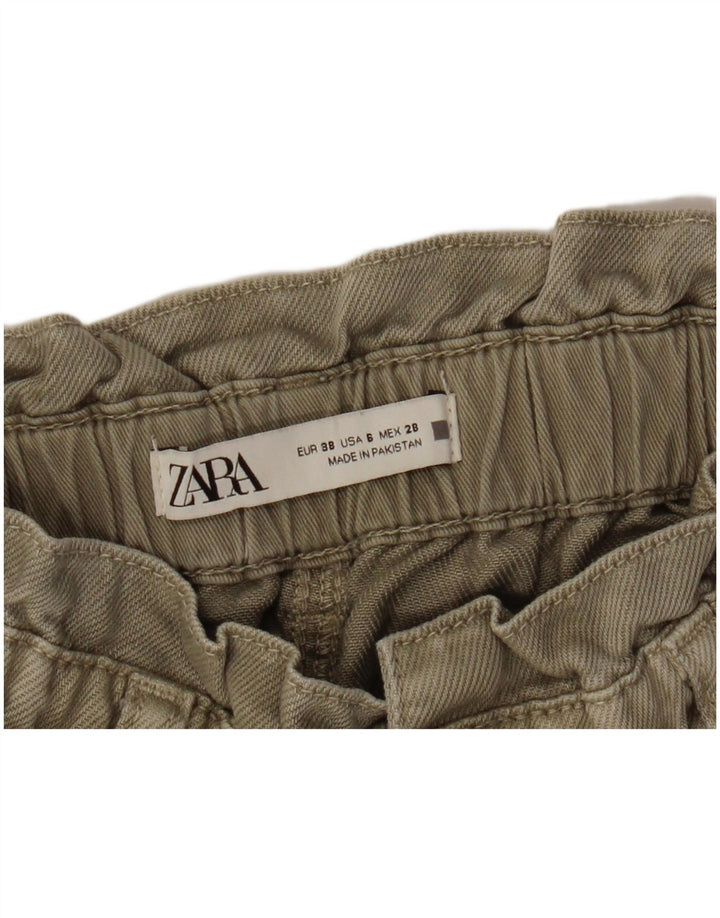 Zara Jeans Cónicos Para Mujer EU 38 Small W28 L25 Beige