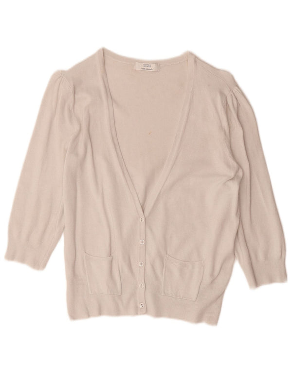 Marks & Spencer Suéter tipo cárdigan de manga 3/4 para mujer UK 40 Mediano Blanco roto