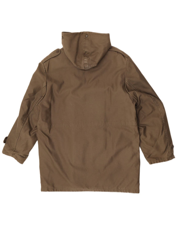Vintage hombre con capucha Parka chaqueta IT 52 XL caqui poliacrílico