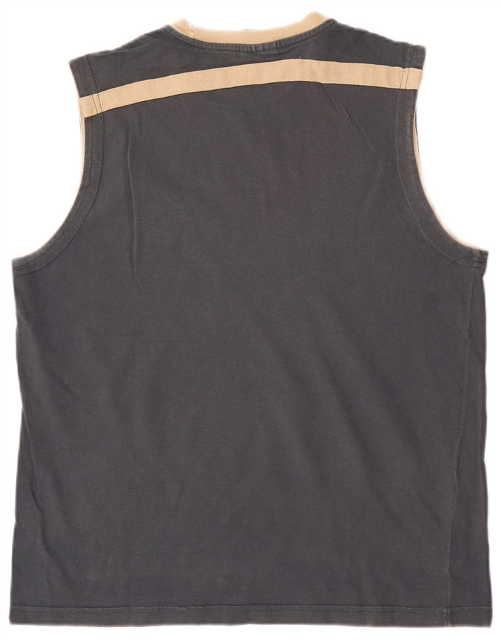CHAMPION Camiseta sin mangas para hombre de algodón gris color block grande