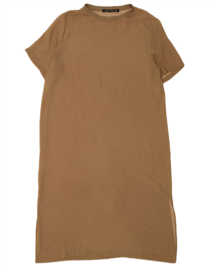Zara Mujer Vestido Básico ES 40 XL Marrón
