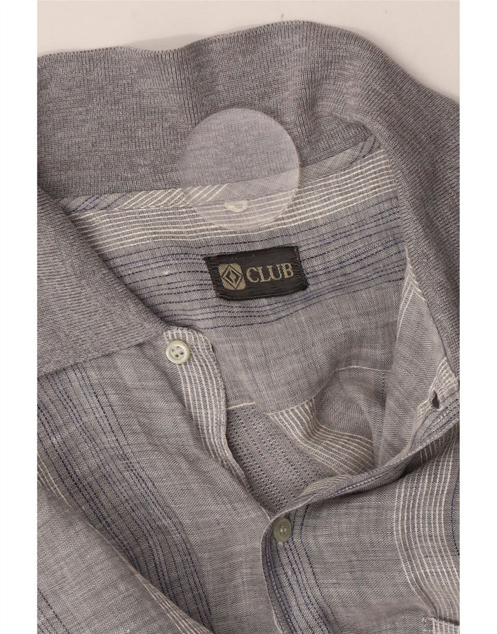 Camisa CLUB de manga corta para hombre gris medio a rayas