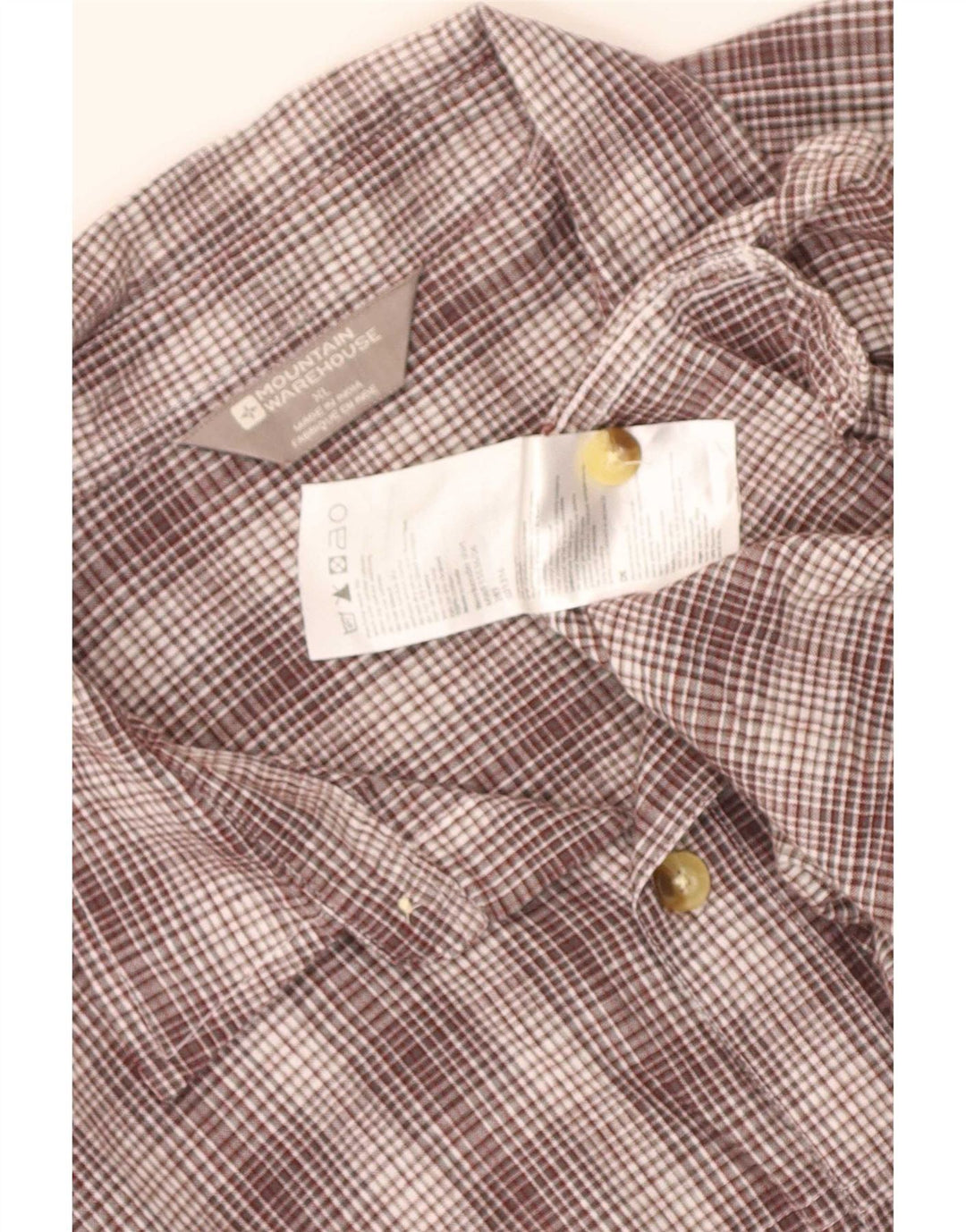 Camisa de manga corta para hombre Mountain Warehouse XL Algodón a cuadros marrón