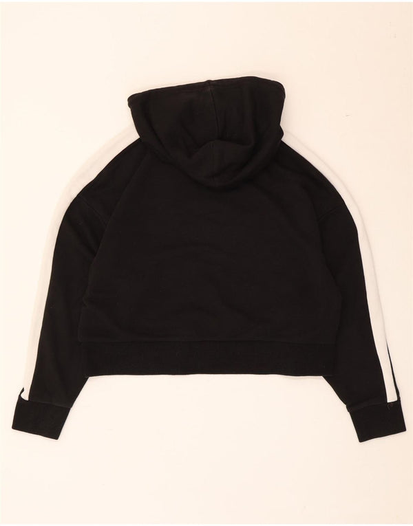 Puma Mujer Crop Sudadera con capucha Jumper UK 44 Mediano Negro Colorblock Algodón