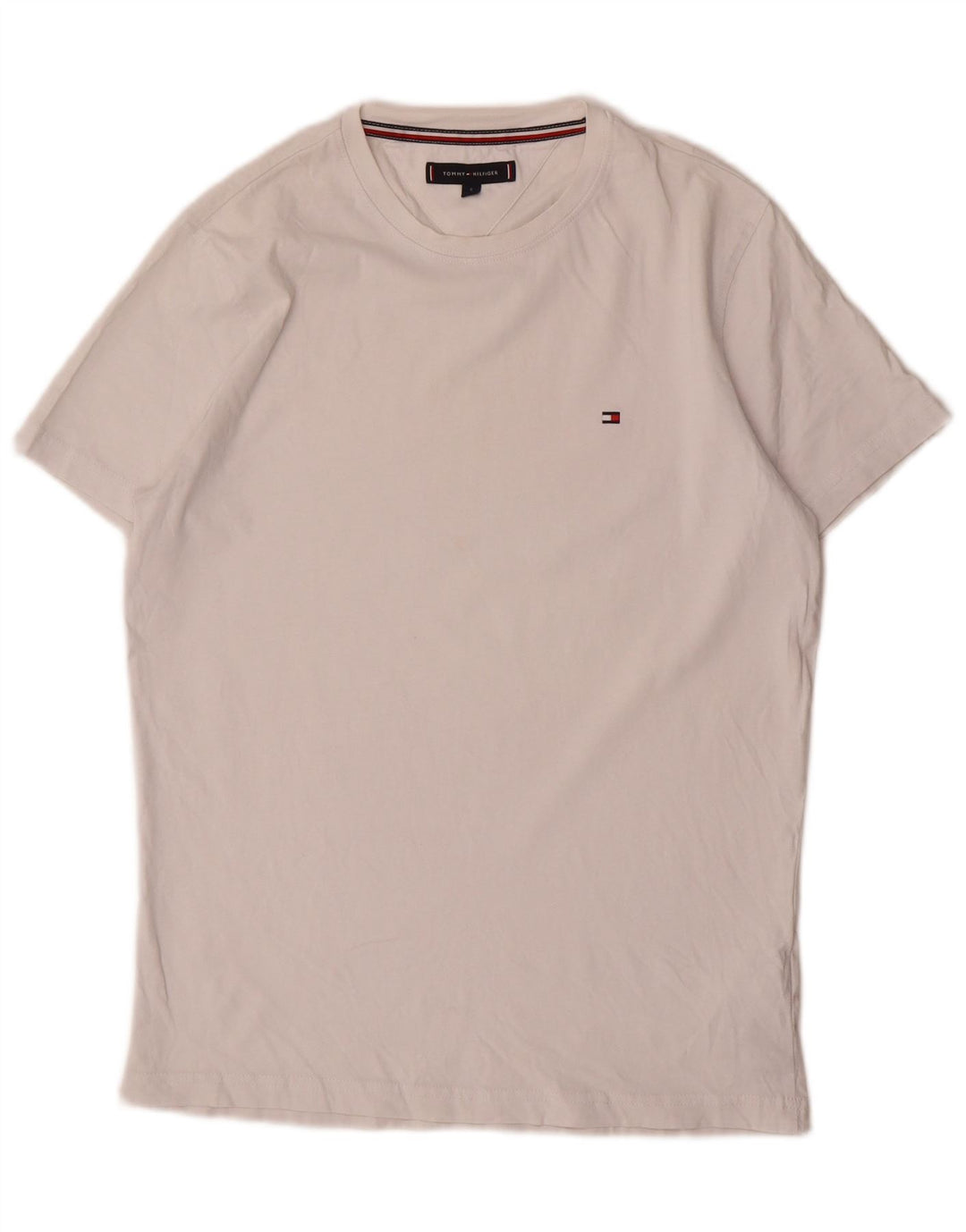 Tommy Hilfiger - Camiseta para hombre, talla pequeña, algodón blanco