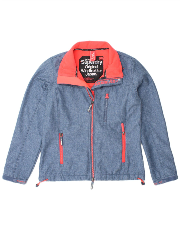 SUPERDRY Chaqueta cortavientos Windtrekker para mujer UK 44 Poliéster azul medio