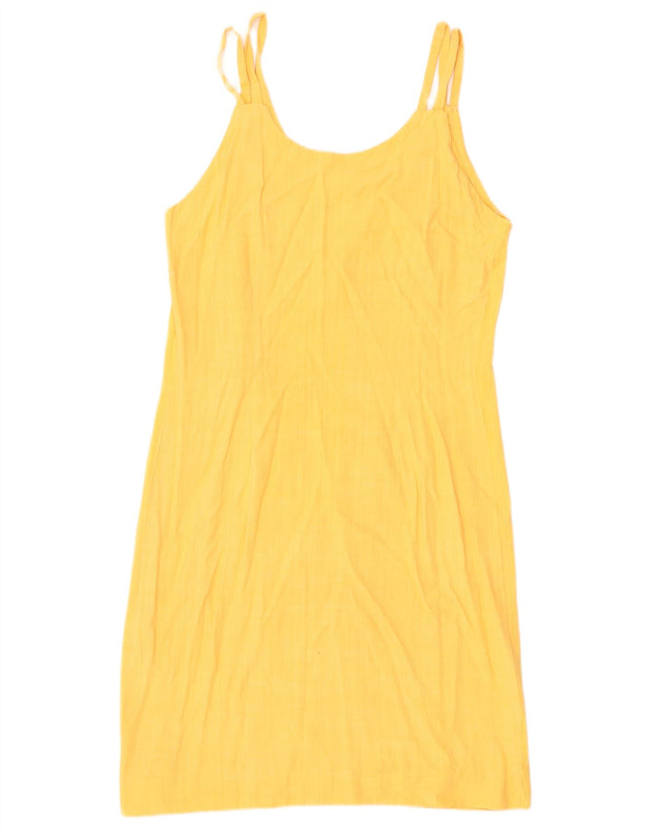 Vintage Mujer Sundress Reino Unido 12 Amarillo Medio