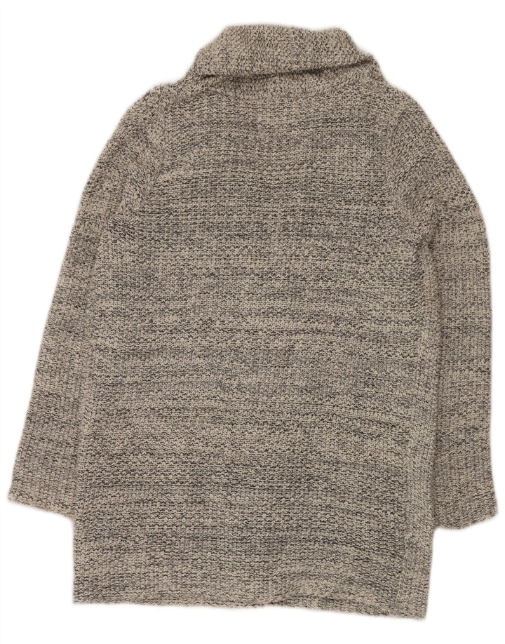 Zara Suéter tipo cárdigan abierto para mujer UK 44 Gris medio moteado