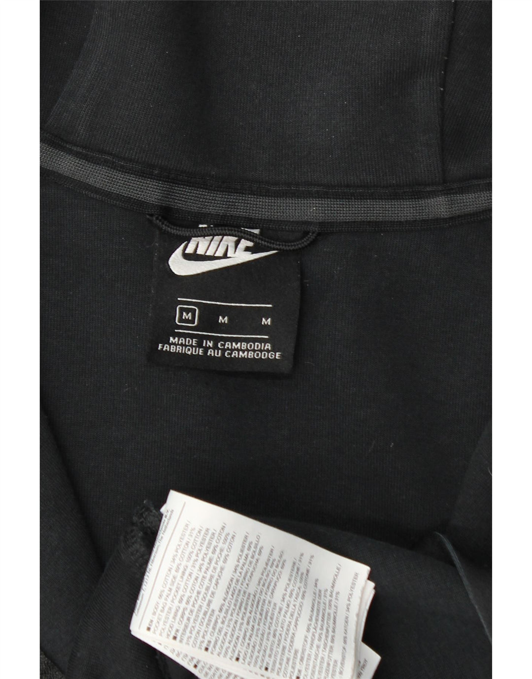 Nike - Sudadera con capucha y cremallera para hombre, tamaño mediano, algodón negro