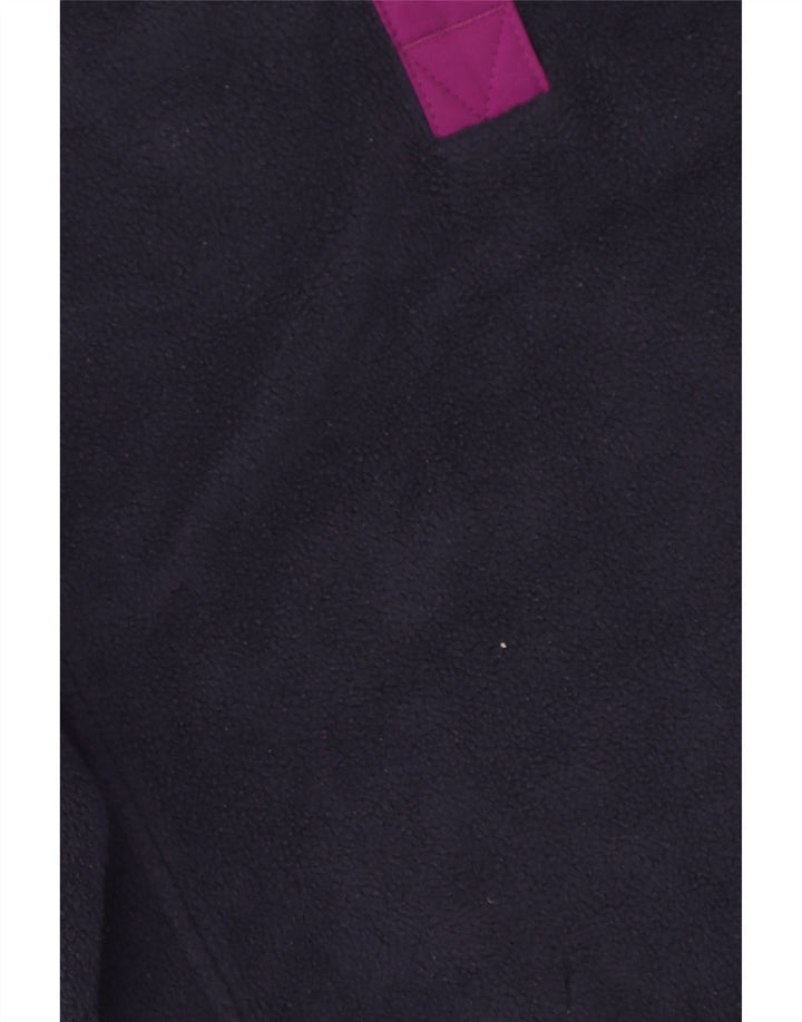 Columbia Jersey de forro polar con cuello de botón para mujer UK 46 Grande Poliéster azul marino
