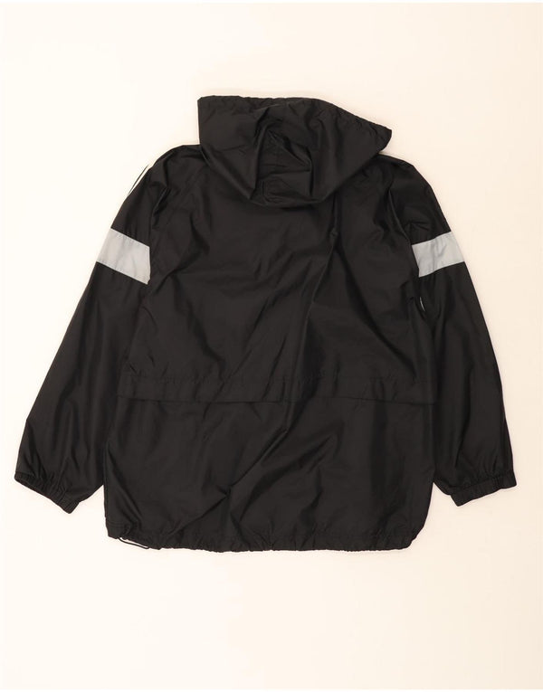 Adidas Chaqueta impermeable con capucha para hombre UK 40/42 Medium Black Colourblock Nylon