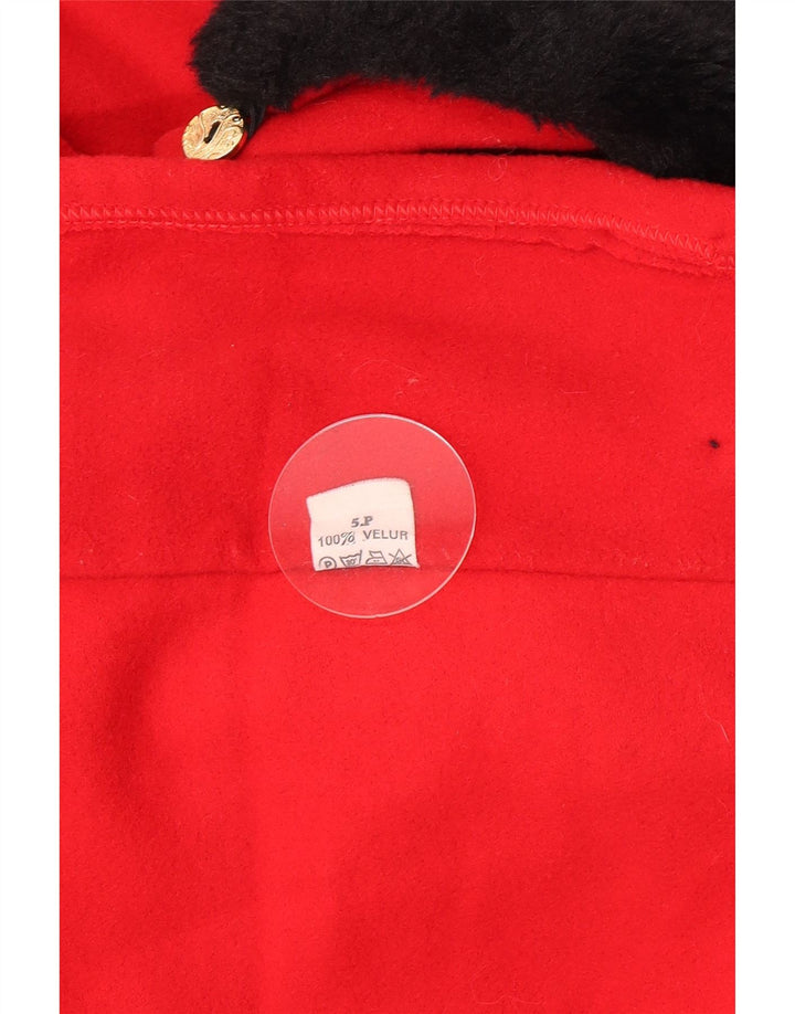 Vintage Mujer Poncho Abrigo Un Tamaño Rojo