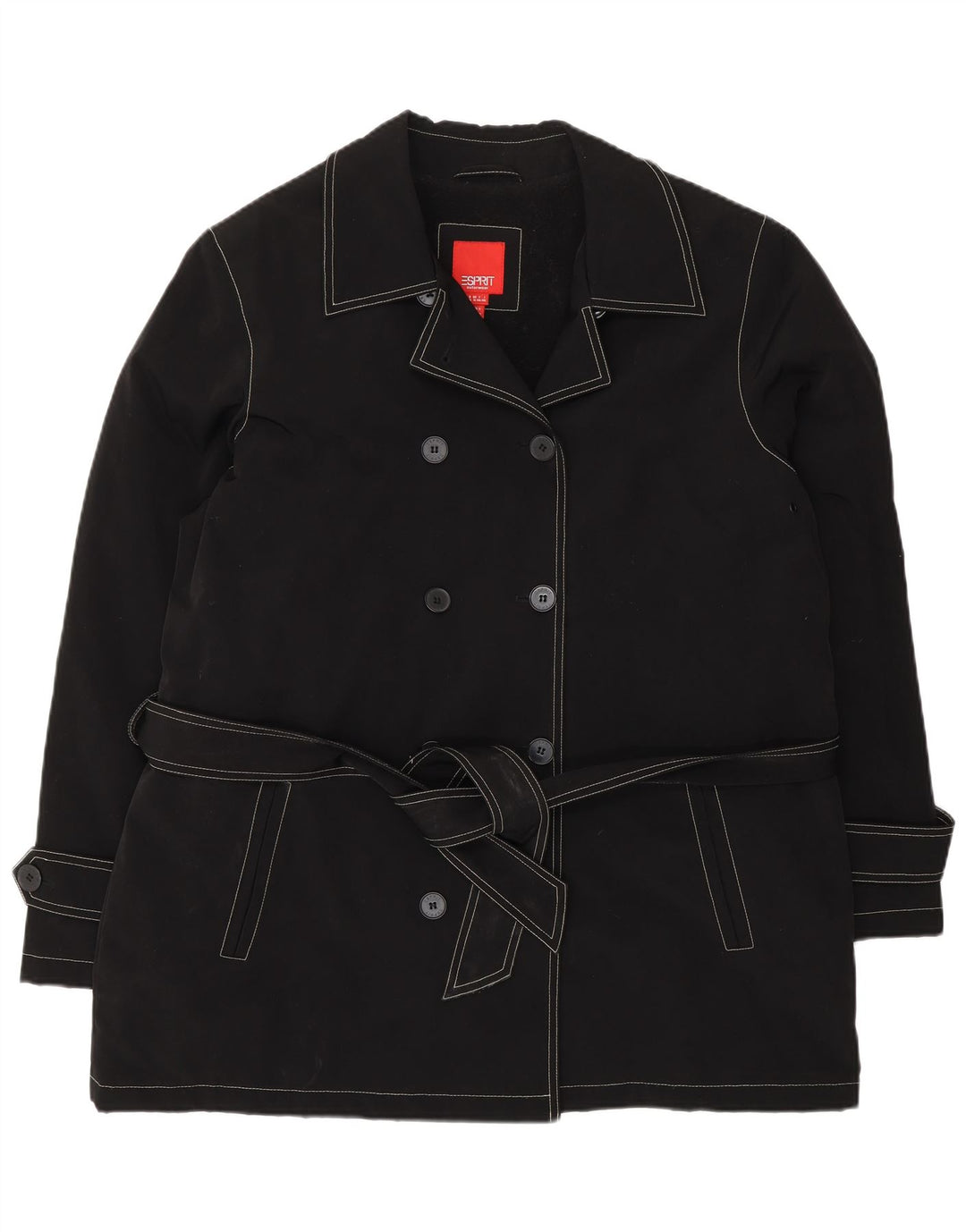 Esprit Mujer Sherpa Chaquetón UK 40 XL Poliéster Negro