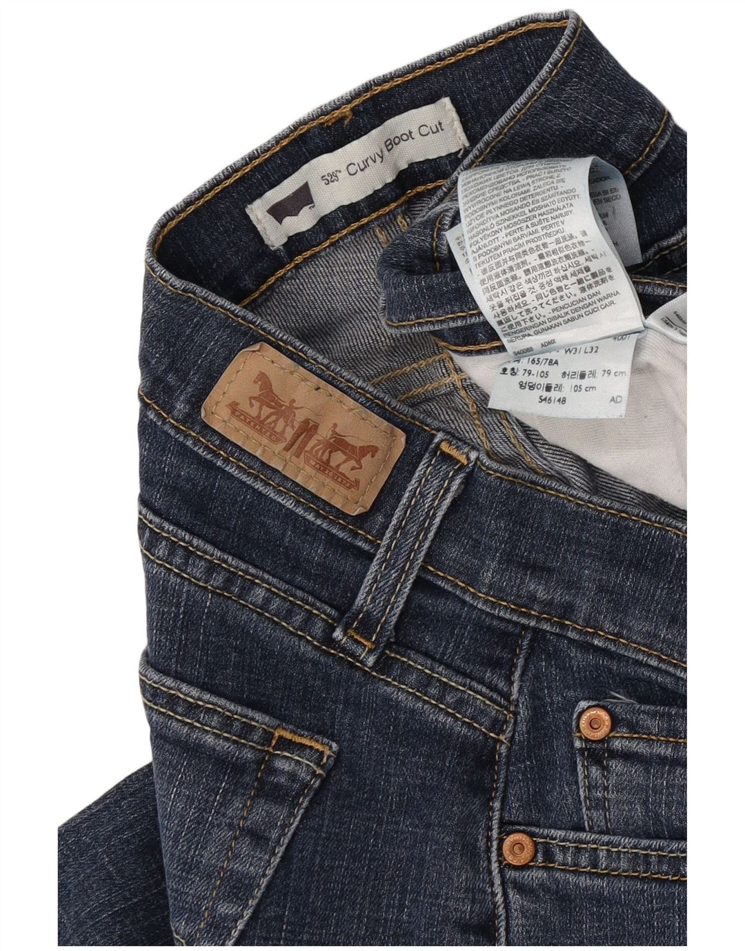 Levi's Mujer 529 Curvy Bootcut Jeans W31 L32 Algodón Azul