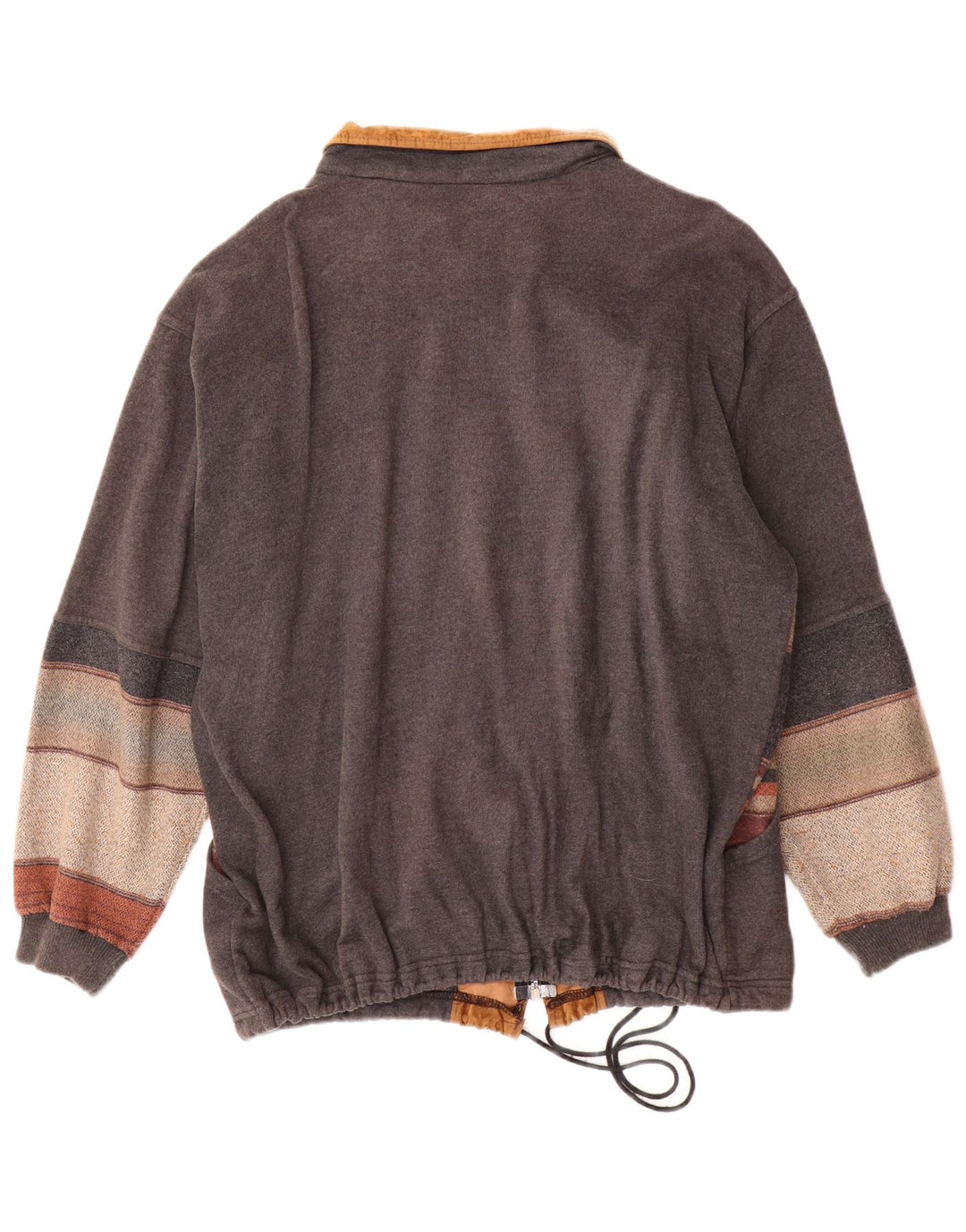 Vintage hombres gráfico bomber chaqueta Reino Unido 42 XL gris colorblock acrílico