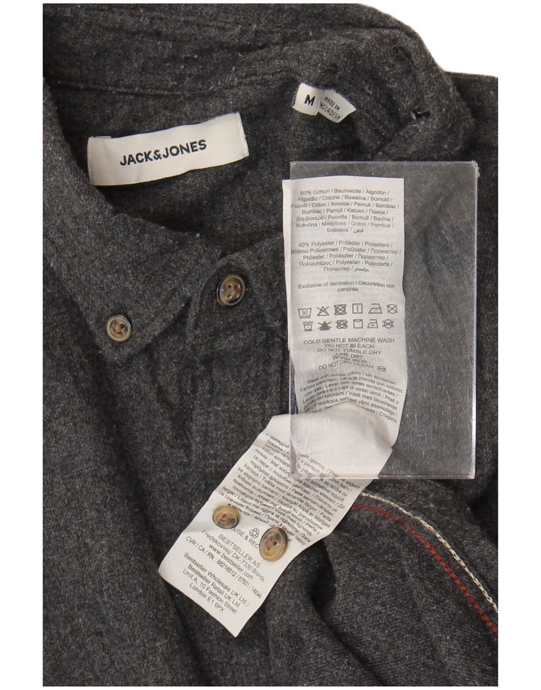 Camisa Jack & Jones Hombre Algodón Gris Medio