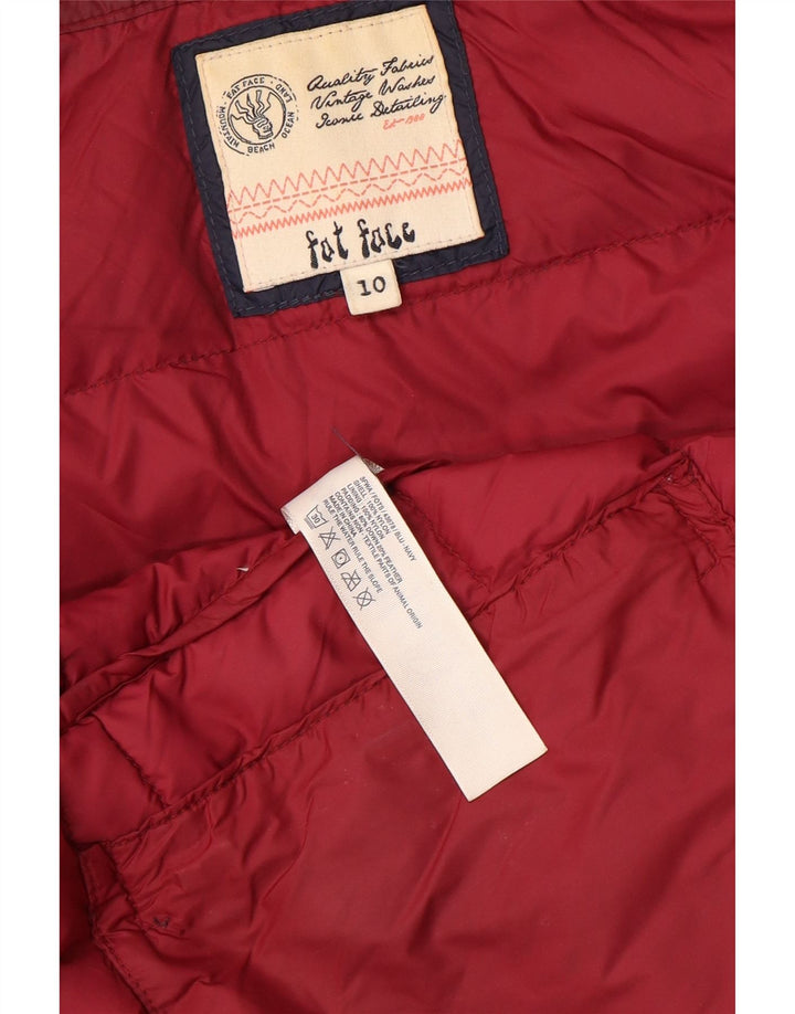 FAT FACE Chaqueta acolchada con capucha para mujer UK 10 Small Azul marino Nylon