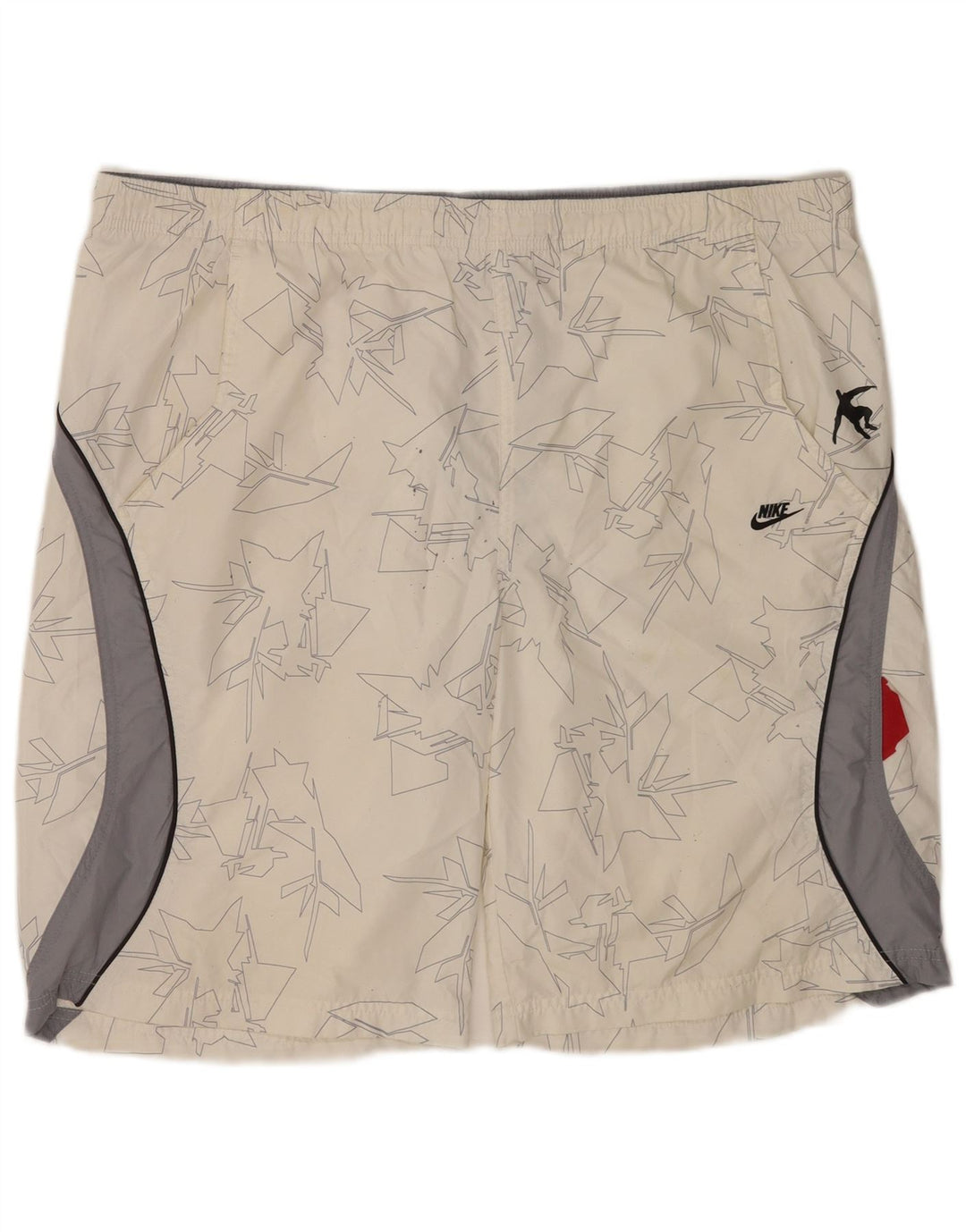 Nike Pantalones cortos deportivos para hombre XL Blanco Colorblock Poliéster