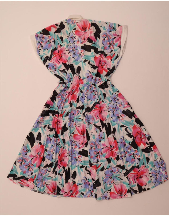 VINTAGE Mujer Sin Mangas Una Línea Vestido EU 40 Medio Multicolor Floral