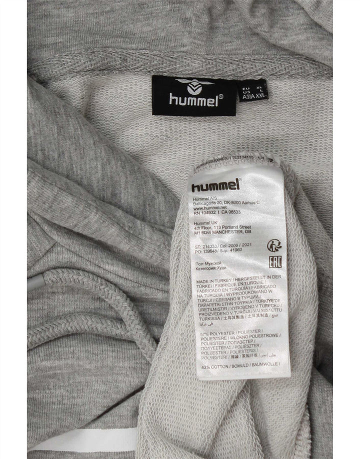 Hummel Sudadera con capucha gráfica para hombre XL Poliéster moteado gris