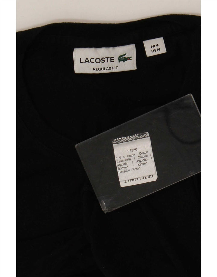 Lacoste Camiseta de corte regular para hombre talla 4 mediana algodón negro