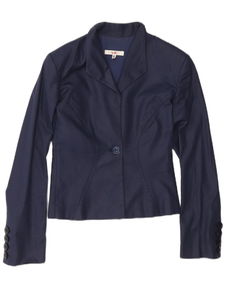 Versace Chaqueta tipo blazer con 1 botón para mujer IT 40 Small Algodón azul marino