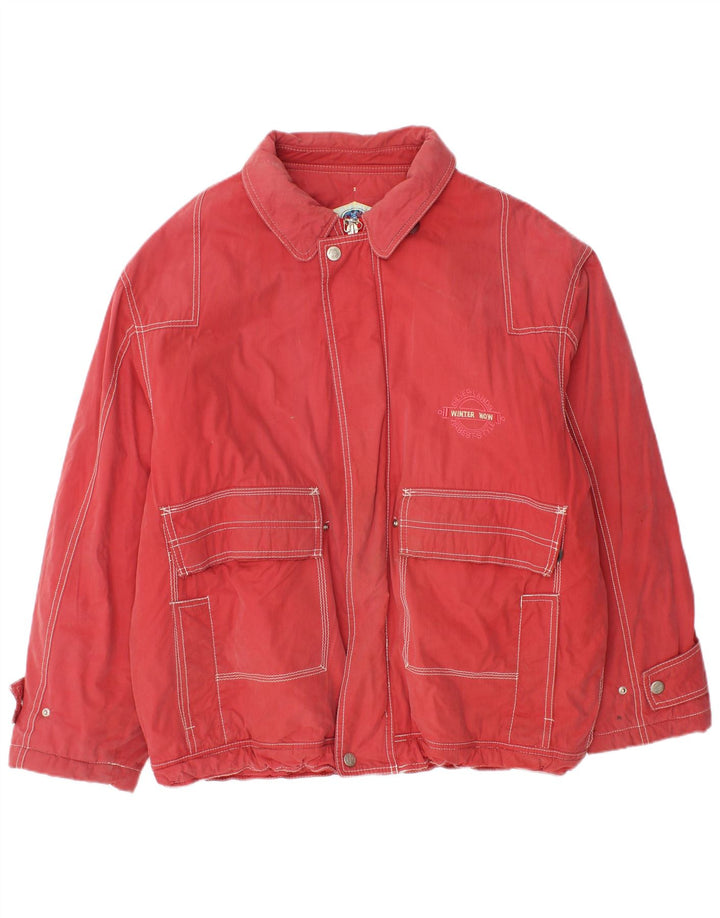 Chaqueta cortavientos vintage para hombre Reino Unido 42 XL Rojo