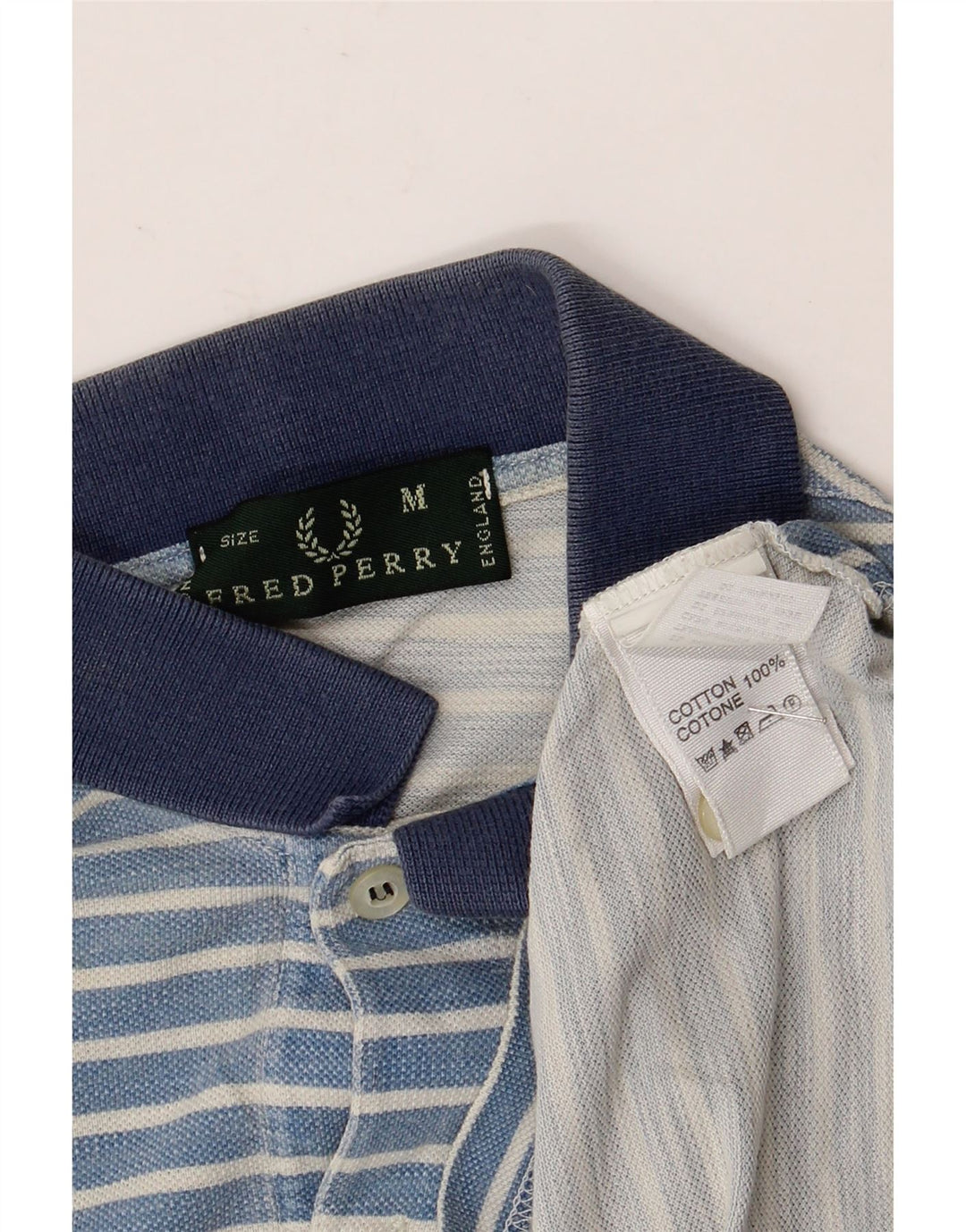 Polo Fred Perry Hombre De Algodón A Rayas Azul Medio