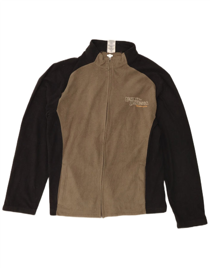 Harley Davidson Chaqueta polar para hombre UK 38 Medium Caqui Colorblock Poliéster