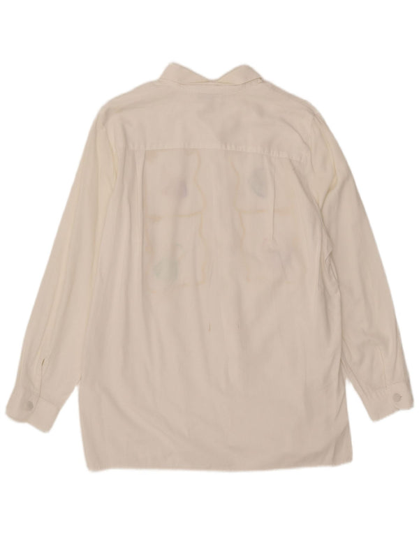 Enara Camice Camisa gráfica para mujer UK 20 2XL Algodón blanco