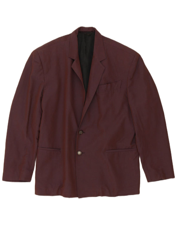 Vintage Hombres 2 Botones Blazer Chaqueta IT 48 Medio Borgoña