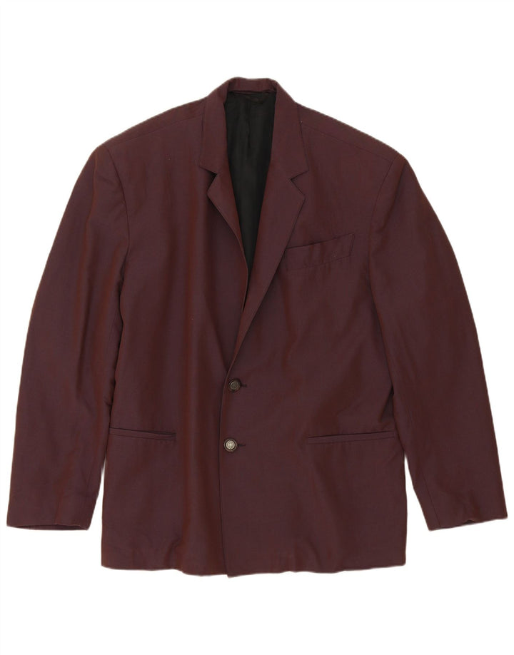 Vintage Hombres 2 Botones Blazer Chaqueta IT 48 Medio Borgoña