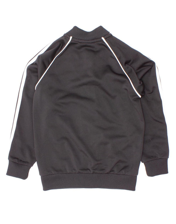 Adidas Boys Tracksuit Top Jacket 2-3 Years Black Polyester