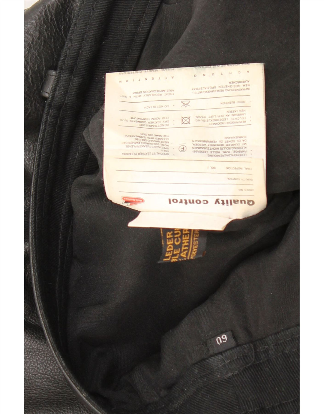 VINTAGE Pantalón recto de cuero para hombre W40 L29 Cuero negro