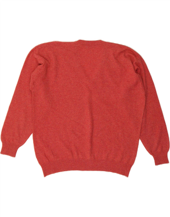 BIAGIOTTI Mens V-Neck Jumper Sweater IT 56 2XL Red Wool Vintage Biagiotti and Second-Hand Biagiotti from Messina Hembry 
