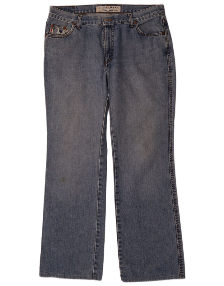 Guess Vaqueros rectos desgastados para hombre W34 L31 Azul