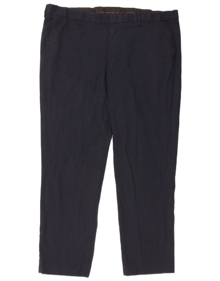 Marks & Spencer Pantalones casuales de corte regular para hombre W44 L31 Azul marino