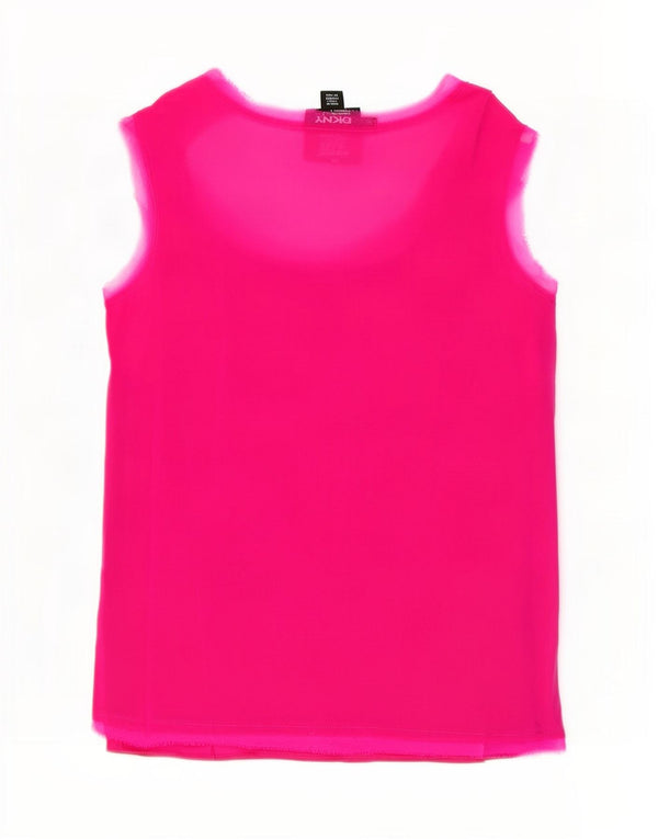 Dkny Blusa sin mangas para mujer Top UK 10 Small Pink Silk