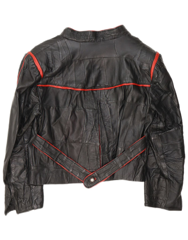 Vintage mujer 3 botones Blazer chaqueta EU 40 medio negro patchwork