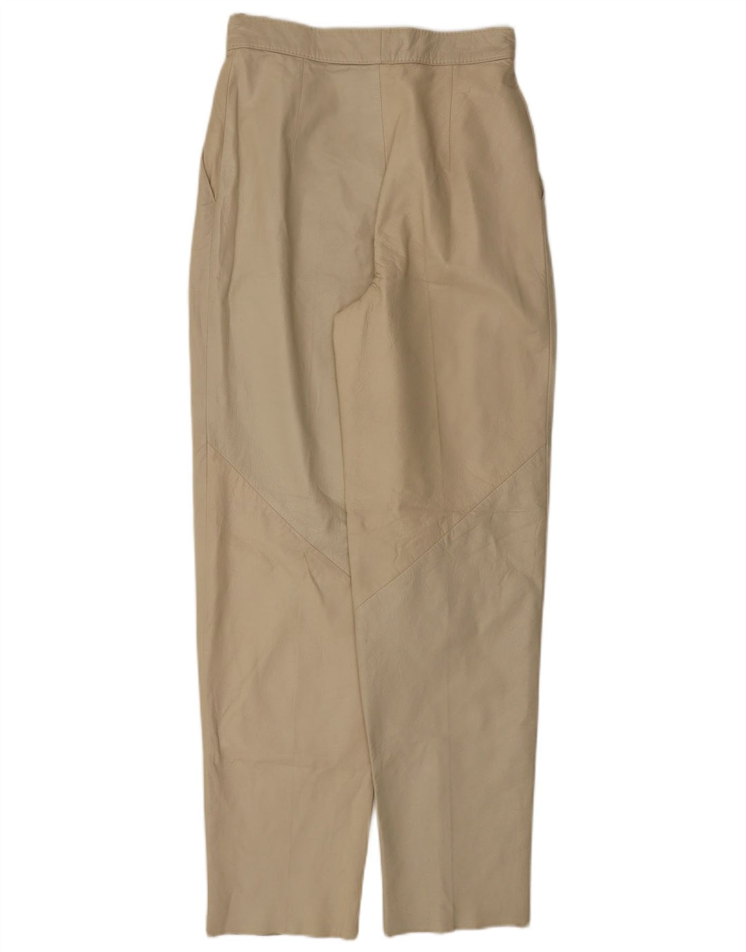 VINTAGE Pantalones de cuero cónicos para mujer W26 L30 Beige