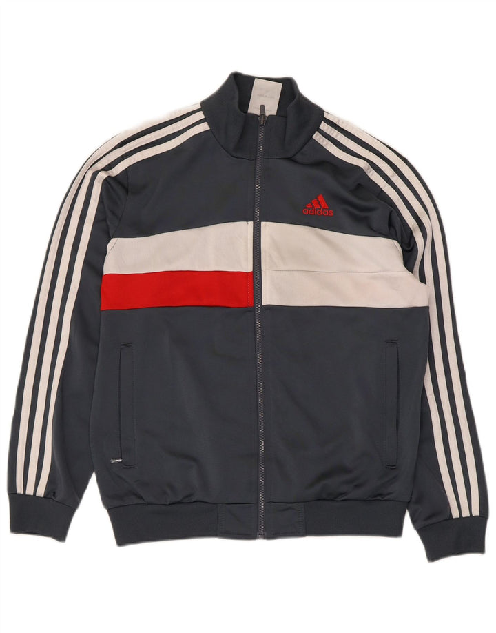 Adidas - Chaqueta de chándal para niño, 11-12 años, color gris, poliéster
