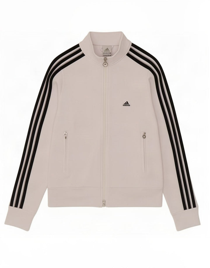 Adidas - Chaqueta de chándal para mujer, talla 10, poliéster blanco pequeño